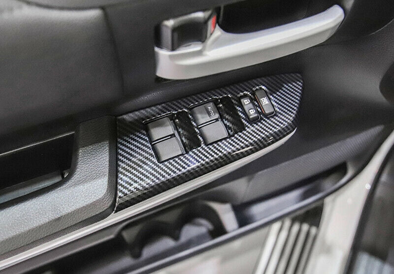 Carbon Fiber Look Door Window Switch Panel Accent Trim Fits 2014-2021 Tundra