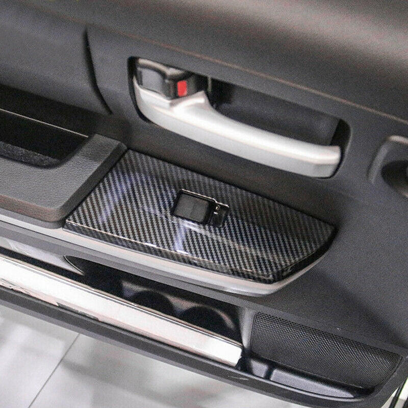 Carbon Fiber Look Door Window Switch Panel Accent Trim Fits 2014-2021 Tundra