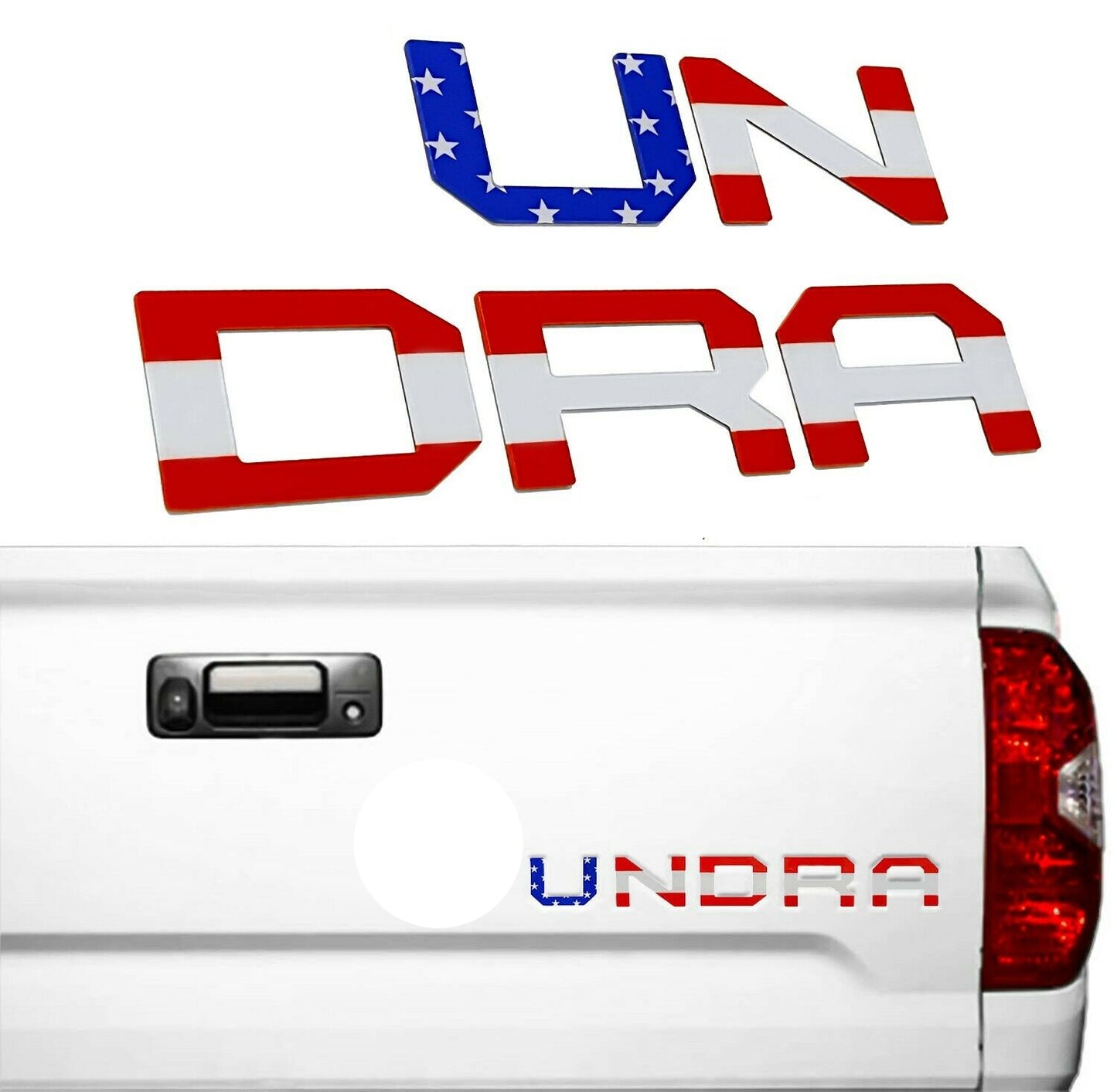 tundra tailgate letters flag