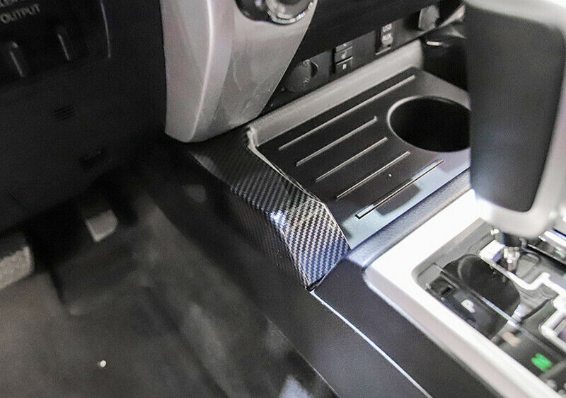 Carbon Fiber Look Gear Box Shift Panel Side Cover Trim for Tundra 2014-2021