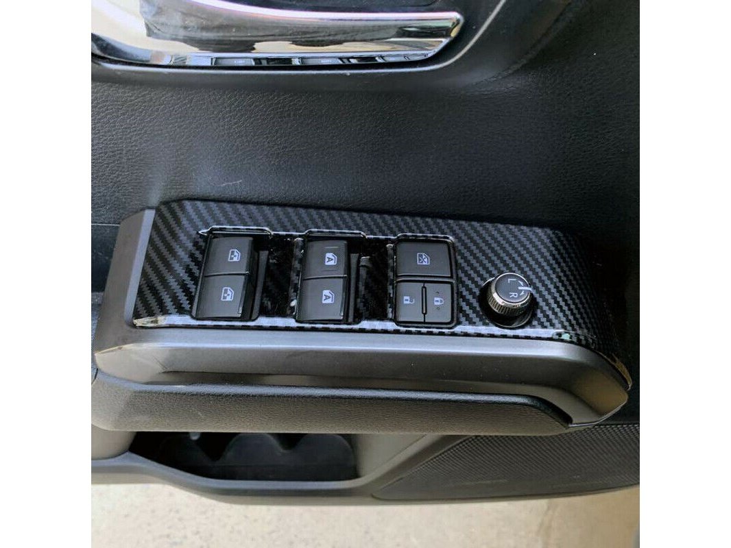 Carbon Fiber Look Door Window Switch Panel Accent Trim Fits 2016-2022 Tacoma