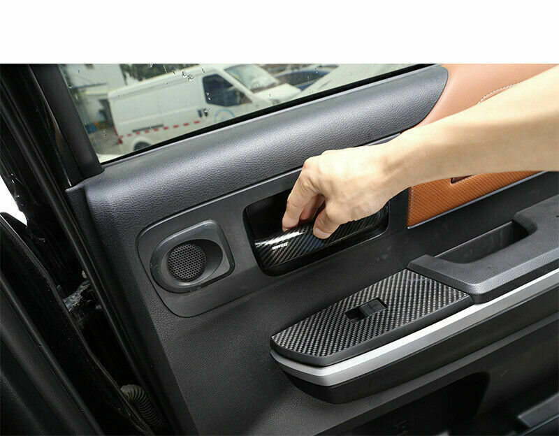 Carbon Fiber Look Inner Door Handle Cover Trim for Tundra 2014-2021