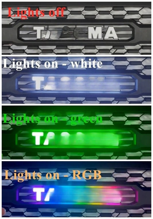 RGB LED Light Up Letters for 2005-2011 And 2012-2015 Tacoma Trd Pro Style Grille