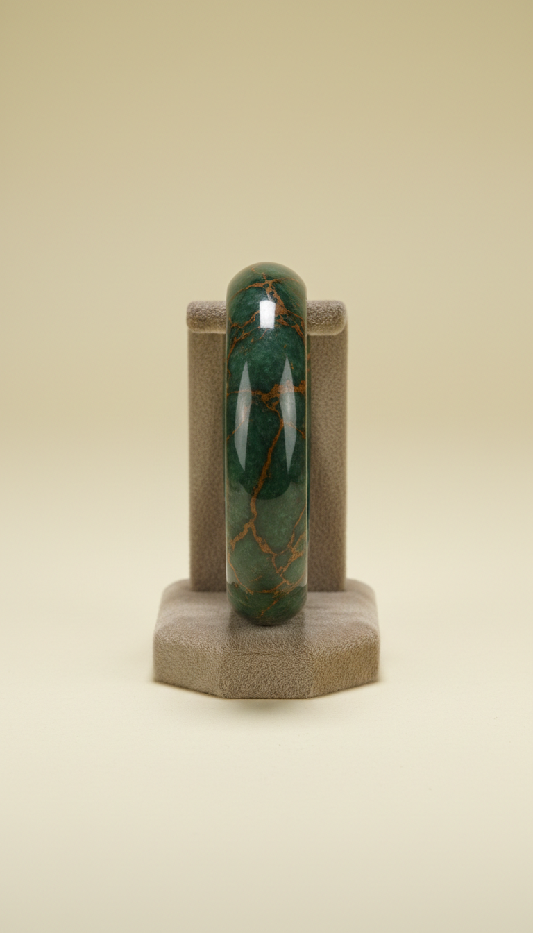 Antique Bronze Veined Jade Bangle