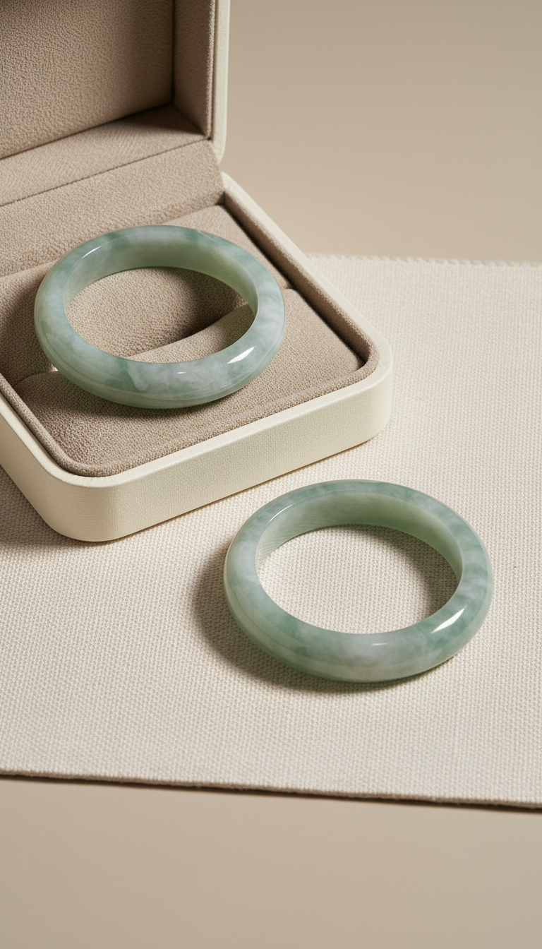 Celadon Mist Jade Bangle