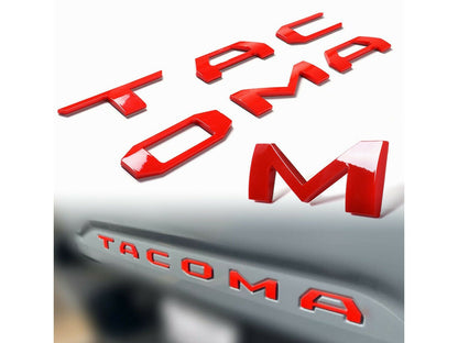 tacoma tailgate insert letters red