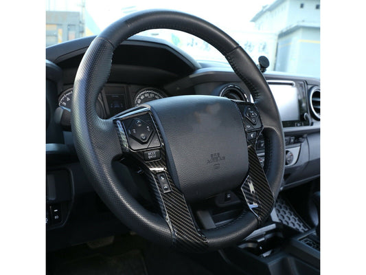 Carbon Fiber Look Steering Wheel Cover Trims for 2014-2017 Tacoma 4Runner Tundra