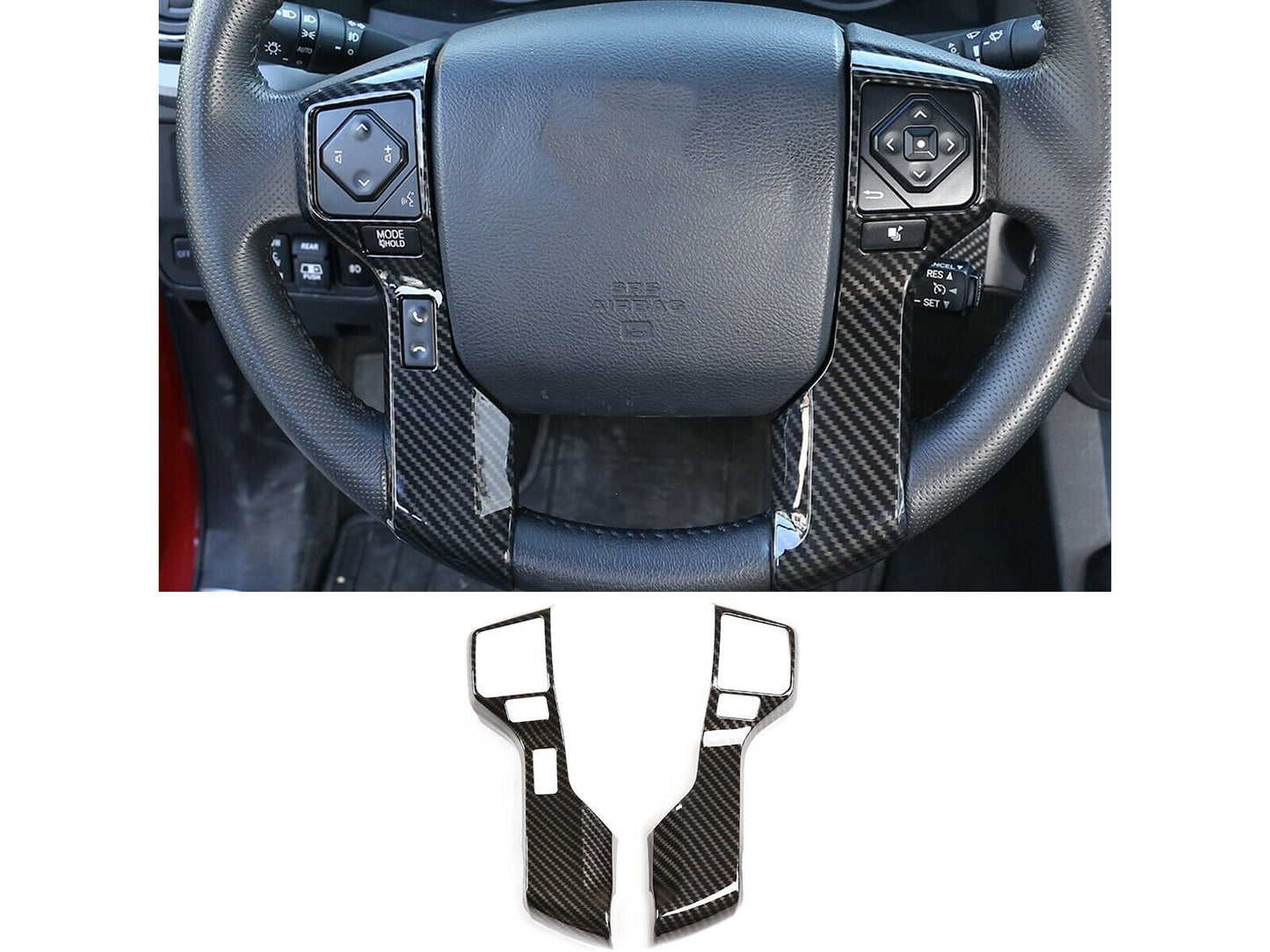 Carbon Fiber Look Steering Wheel Cover Trims for 2014-2017 Tacoma 4Runner Tundra