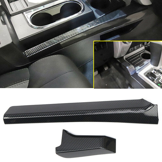 Carbon Fiber Look Gear Box Shift Panel Side Cover Trim for Tundra 2014-2021