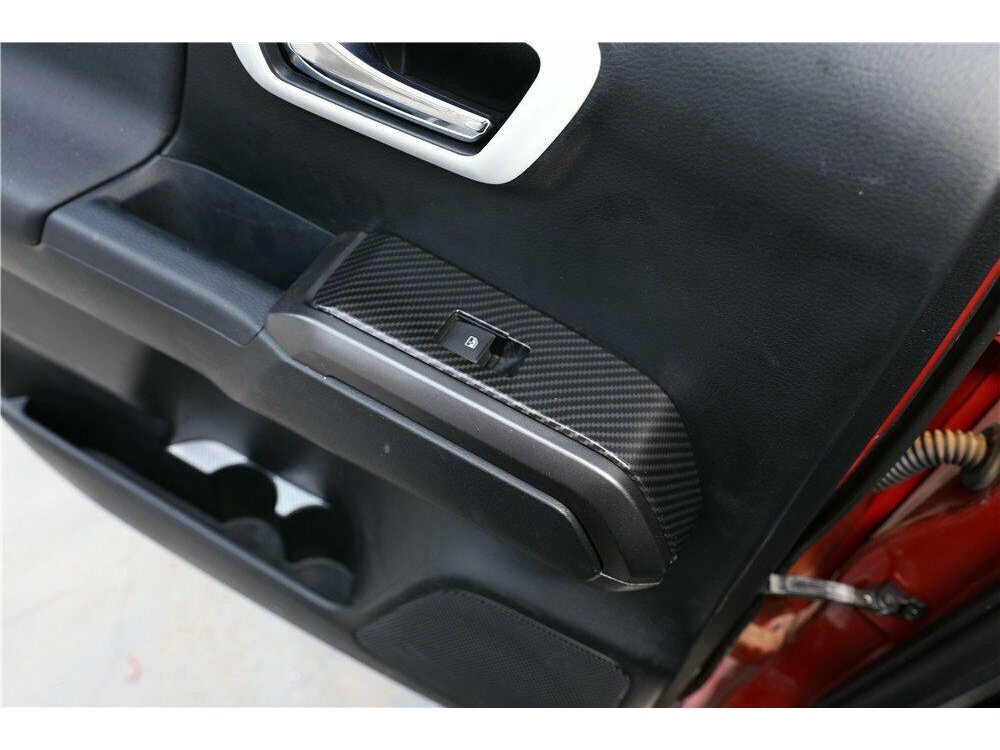 Carbon Fiber Look Door Window Switch Panel Accent Trim Fits 2016-2022 Tacoma